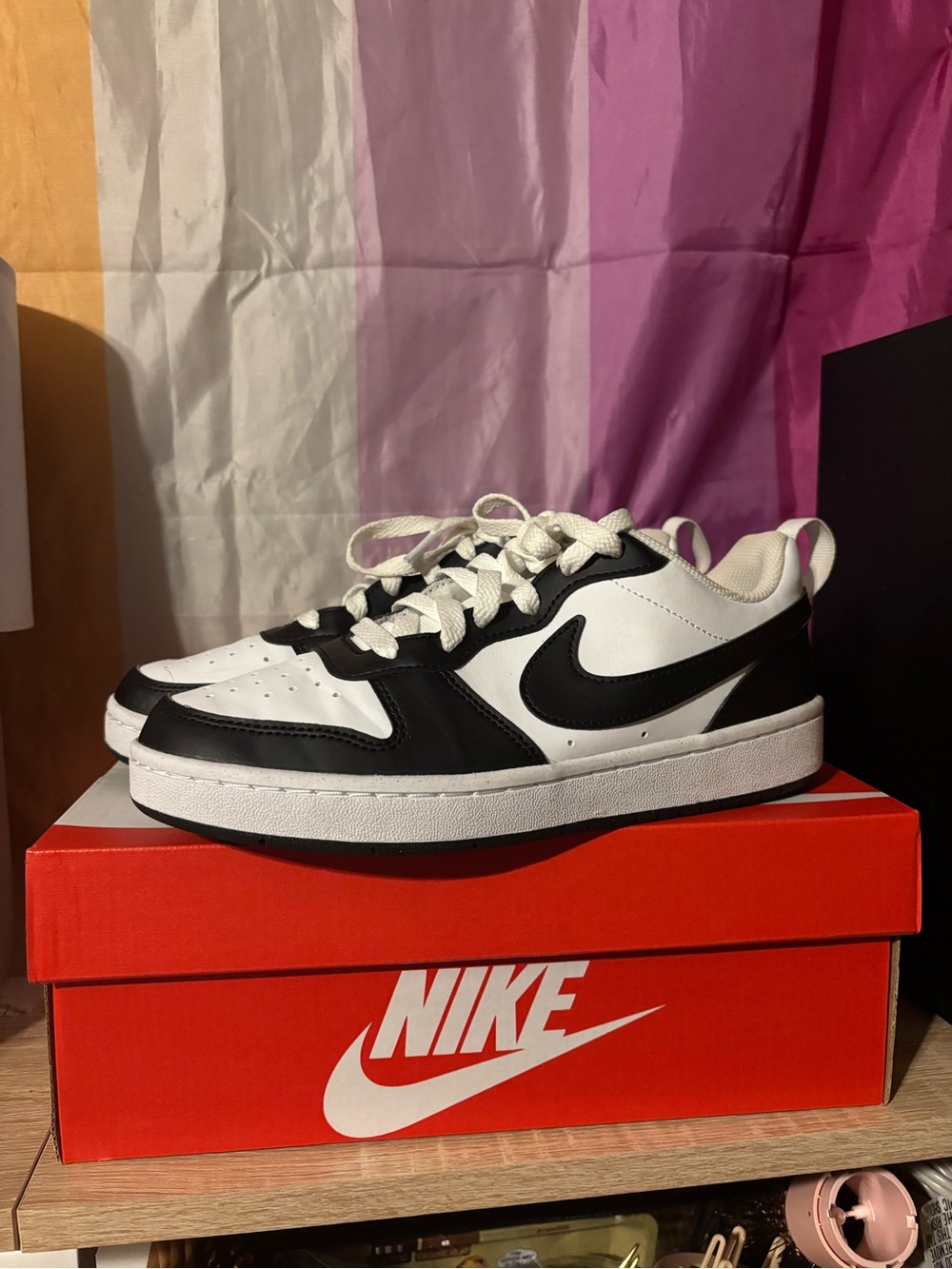 Nike Kids Black and White Low-Top Sneakers